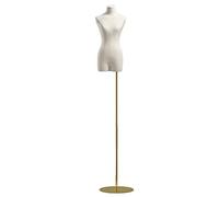 ZJFHEYUO Female Mannequin Torso Body Dummy Model Props Without Arms 150-220 Cm Adjustable Height Clothing Store Dress Form Display Stand 2 Color,Gold-C