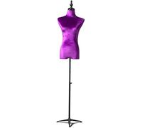 ZJFHEYUO Female Mannequin Torso Body n Height Adjustable Dress Form Model Clothing Display with Black Metal Tripod Stand,Blue,Medium