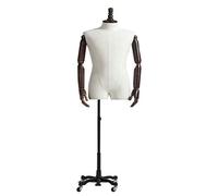 ZJFHEYUO Female Tailors Dummy Mannequin Torso Mannequin Stand, Flexible Male Half Mannequin with Rolling Wheels, Men Dress Form/Plus Size Manikin for Sewing Clothes, Adjustable He