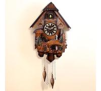 ZJFHEYUO Horloge à Coucou, Horloge Murale à Coucou, Horloge à Pendule Qui Chante à l'heure, Chant du Coucou, Couple Dansant en Musique,D