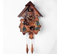 ZJFHEYUO Horloge Murale Coucou avec Mode Nuit, Horloge à Pendule Coucou Qui Chante à l'heure, Chants de Coucou, Couple Dansant en Musique, D