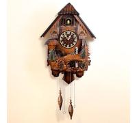 ZJFHEYUO Horloge Murale Coucou avec Mode Nuit, Horloge à Pendule Coucou Qui Chante à l'heure, Chants de Coucou, Couple Dansant en Musique, D