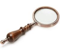 ZJFHEYUO Loupe Classique Vintage et élégante à Main, idéale pour Les Enfants, Les étudiants, Les Personnes âgées et Les malvoyants. Manche en Bois, Cadre en métal.