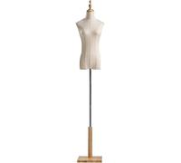 ZJFHEYUO Mannequin de Couture pour Femme, Buste de Mannequin féminin, avec Support en métal, Hauteur réglable, Base carrée pour présentation, Jaune