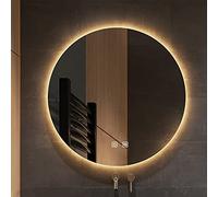 ZJFHEYUO Miroir de Salle de Bain LED, Miroir Mural antibuée avec Bouton Tactile Intelligent, lumière Blanche/lumière Chaude, idéal pour Une décoration Moderne dans la Salle de ba