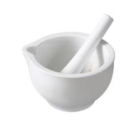 ZJFHEYUO Mortier et Pilon de Cuisine, broyeur ménager, Presse-purée en céramique Blanche, broyeur d'ail, Ensemble de Pilon, Outil d'assaisonnement