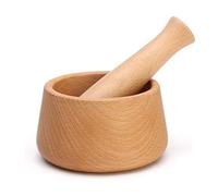 ZJFHEYUO Mortier et Pilon en Bois Manuel Presse-ail Cuisine Presse-purée Moulin épices Ensemble de broyage Hachoir à ail Presse-épices broyeur Hachoir Outil de Cuisine pour épices