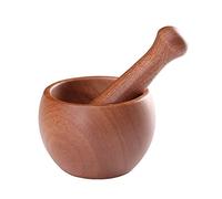ZJFHEYUO Mortier et Pilon en Bois pour la Cuisine, mortier et Pilon, Presse-ail, broyeur de Gingembre, Presse-purée pour la Cuisine, Facile à Utiliser et à Nettoyer