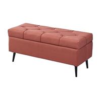 ZJFHEYUO Pouf Repose-Pieds canapé Tabouret Grande capacité Espace Confortable Technologie Tissu Tabouret à Langer à la Porte avec Pieds en métal Orange