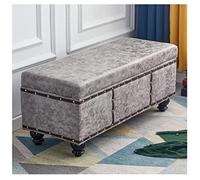 ZJFHEYUO Pouf Repose-Pieds Tabouret de canapé d'extrémité de lit Tissu technologique Confortable Stockage de Grande capacité Peut être retourné Chambre Salon Tabouret à Langer po