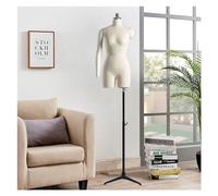 ZJFHEYUO Sewing Mannequin Female Dress Form Mannequin Torso with Tripod Stand, Adjustable Height Mannequin Body Sewing Torso with Magnetic Suction Arm for Dress Jewelry Display,A,