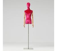 ZJFHEYUO Window Display Female Mannequin Torso Multicolor Velour Fabric Manikins Standard Size M Solid Wood Arms More Flexibility