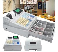 ZJFJMBD Caisse enregistreuse 81 Touches, Caisse enregistreuse électronique pour Petites Entreprises, Caisse enregistreuse Commerciale à 8 LED numériques avec tiroir, Utilisation au détail/Restaurant
