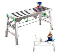 ZJFJMBD Échafaudage Pliant avec Un Indice de Service de 800 LB, Plate-Forme de Travail en Acier à Hauteur réglable, escabeau Portable pour Le Nettoyage des Camping-Cars, Peinture Haute