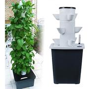ZJFJMBD Kit aéroponique de système de Culture hydroponique de Jardin de Tour hydroponique avec Pompe pour Herbes, Fruits et légumes - Pots en Filet, minuterie Incluse