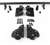 ZJFJMBD Kit de quincaillerie pour échelle coulissante de bibliothèque, Kit de quincaillerie pour échelle roulante en Tube Rond en Acier Noir de 3,3 à 20 Pieds - Kit de Rail pour échelle Mobile