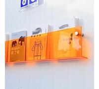 ZJFJMBD Porte-revues Étagère Murale en Acrylique, Porte-revues, Porte-brochures Mural, Transparent, Largeur 60 80 100 120 cm, Bleu Vert Orange