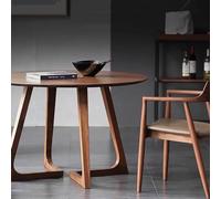 ZJFJMBD Table de Salle à Manger Moderne du Milieu du siècle en Bois Massif, Petite Table Basse de Loisirs avec piédestal Rond pour 2,4 Personnes - Tables de Cuisine et de Salle à Manger rustiques