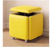 ZJGFCB Chaise cube gigogne 5 en 1, tabourets empilables, petits tabourets carrés imitation polyuréthane, repose-pieds avec roues pour salon, salle à manger (couleur : B)
