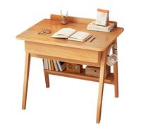 ZJGFCB Petit bureau moderne avec tiroirs et étagères, bureau d'écriture compact, table d'étude d'ordinateur élégante pour économiser de l'espace