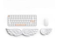 ZJHAHJY Angel Wings Repose-Poignet pour Clavier et Souris, Support Ergonomique en Mousse à Mémoire de Forme Souple pour Ordinateur et Ordinateur Portable, Jeu à Domicile, Bureau White
