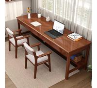 ZJHAHJY Bureau d'ordinateur double extra large en bois avec 2 tiroirs et étagères de rangement, table d'écriture pour bureau à domicile (180,3 x 61 cm (L x l), A)