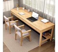 ZJHAHJY Bureau d'ordinateur double extra large en bois avec 2 tiroirs et étagères de rangement, table d'écriture pour bureau à domicile (160 x 61 cm (L x l)