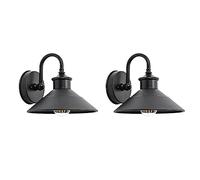 ZJHAHJY Lot de 2 appliques murales en col de cygne de grange de 23,9 cm, étanches IP65 pour extérieur, lampes extérieures E26 pour maison, jardin, garage, cour, terrasse