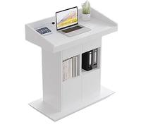 ZJHAHJY Podium modérateur - Support de haut-parleur pour salle de conférence - Podium portable extra large - Double tiroir - Lutrin de chorale pour enseignants - Minimaliste - Carré - Bureau de