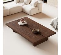 ZJHAHJY Table basse moderne en bois pour salon, table centrale scandinave minimaliste du milieu du siècle, style rétro en pin (140 cm de long, noyer)