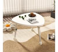 ZJHAHJY Table d'appoint triangulaire réglable avec patins silencieux, design moderne, mini chevet polyvalente pour salon, chambre à coucher (blanc, 40 x 36 cm).