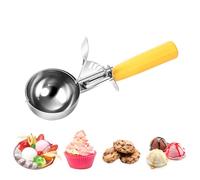 ZJHFC Cuillère à Glace 70 mm, Cuillère à Biscuits Cuillère à Glace en Acier Inoxydable 18/8 avec Gâchette et Poignée Confortable pour Boule à Glace, Pâtisserie, Boule à Melon, 24 TSP / 8 tbsp / 118ml