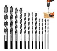 zjhukfmc à Béton - s De Construction Diamètre 3-13 mm 12 Pièces | Ensemble de Pointes pour Carrelage | Pour Brique Pierre Béton Métal Carrelage Céramique Verre de Plâtre