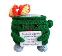 zjhukfmc au Crochet avec Poubelle, Motif Flamme, Figurine Faite à la Main, décoration de Dessin animé pour Maman, Saint-Valentin, Noël, ami, Pâques, Enseignant, Anniversaire, décoration