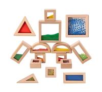 zjhukfmc Blocs De Construction - 15 Pièces en Bois pour Activités STEM de Tri et d'apprentissage,Jouets De Construction pour Briques À Empiler - pour Maison Maternelle Voyage Jeu Noël Anniversaire