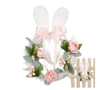 zjhukfmc Couronne Lapin - Décor Mignon Artificiel Résistant aux Intempéries pour Pâques | Couronnes de Printemps Lapin pour Porte d'Entrée,pour Chambre Fête Anniversaire Mariage Fenêtre
