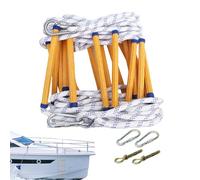zjhukfmc Échelle Corde Bateau, Échelle d'Embarquement Pliable pour Bateau, Équipement Sécurité Pliable Robust Sports Nautiques Plongée Plaisance Canoë Ponton
