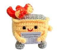 zjhukfmc Figurine Positive au Crochet avec Poubelle Design feu | en Tricot, décoration Amusante pour Enseignants, Saint-Valentin, Pâques, Noël, Remise de diplôme, Petite Amie, Maman