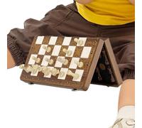zjhukfmc Jeu d'échecs pliable - Jeu d'échecs en bois magnétique - Jouet interactif pour les fêtes en plein air, la maison, les voyages en voiture, le salon, la salle d'attente, les soirées familiales