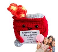 zjhukfmc Jouet au crochet avec poubelle, design feu, poupées crochetées - Décoration de dessin animé faite à la main pour maman, Saint Valentin, Noël, ami, Pâques, enseignant, anniversaire, décoration