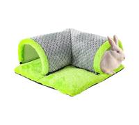Zjhukfmc Lit tunnel pour lapin, cochon d'Inde, lavable pour petit animal, chaud pour l'hiver, cachette amovible, jouets pour cochons d'Inde, 35 x 35 x 15 cm
