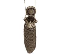 zjhukfmc Porte-monnaie en métal tressé, Porte-monnaie anglais fait à la main des années 1920, Porte-monnaie élégant, accessoire antique, Sac à double maille fait à la main, pour les familles