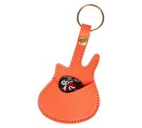 zjhukfmc Sac de rangement pour médiators de guitare, étui en cuir PU, sac de rangement portable en cuir pour musiciens, lecteurs de musique, Orange, Voir description, Voir description