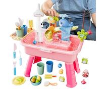 zjhukfmc Table d'activité aquatique | Jeu sensoriel d'activités - Jeu de lavage 4-en-1 avec eau courante et pompe - Pour garçons et filles de 4 à 8 ans, jeux d'extérieur, piscine, anniversaire, cadeau
