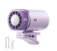 zjhukfmc Ventilateur à Fixation par Pince pour Voiture,Appareil Écran LED Rotatif pour l'Été,Ventilateur Nomade Rechargeable Pour Usage Extérieur | Pour Déplacements Voyage Pique-Nique Festival