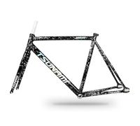 ZJIEDB Cadre de vélo à pignon Fixe 49 cm, 52 cm, 55 cm, 58 cm, Cadre en Alliage d'aluminium 700C, Freins C, Freins à Disque 100/120 mm, Cadre à dégagement Rapide (Gris, 49 cm)