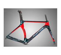 ZJIEDB Cadre de vélo de Route en Carbone 700C, Freins C, Freins à Disque, Freins BB86, Freins à Disque à dégagement Rapide F100/R130 mm, Fourche et Tige de Selle (Couleur : Rouge,
