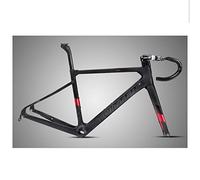 ZJIEDB Cadre de vélo de Route en Fibre de Carbone 700C, Freins C, EPS BB86, dégagement Rapide F100/R130 mm, avec Fourche et poignée (Couleur : Noir A, Taille 51 cm)