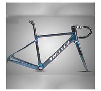 ZJIEDB Cadre de vélo de Route en Fibre de Carbone, Cadre de Course décoloré, Freins à Disque BB86, axe traversant, 45/48/51/54 cm, avec Fourche et poignée, pour Roues 700C (Couleur
