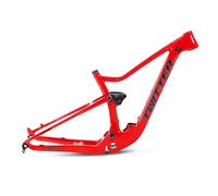 ZJIEDB Cadre de vélo Tout Suspendu 15"/17"/19" VTT Boost 12 x 148 mm Axe traversant 27,5"/29" XC/AM Soft Tail Cadre de Frein à Disque en Fibre de Carbone (Rouge, 29"/15")